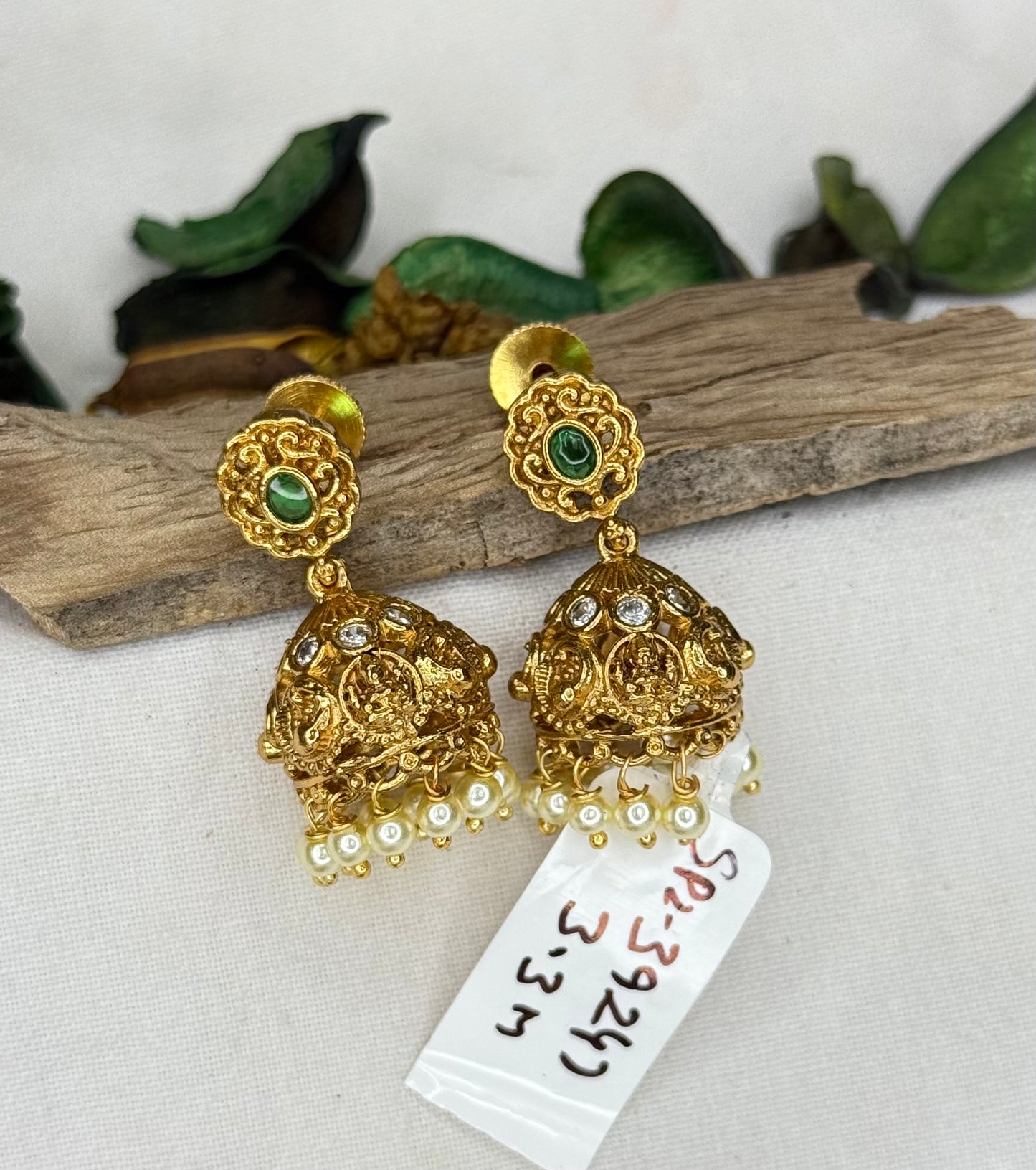 39247 Nakshi Smallest jhumki with peacock pattern