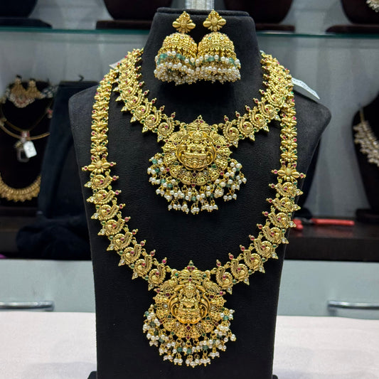 40297/40296 Nakshi Bridal Combo with big butta earrings