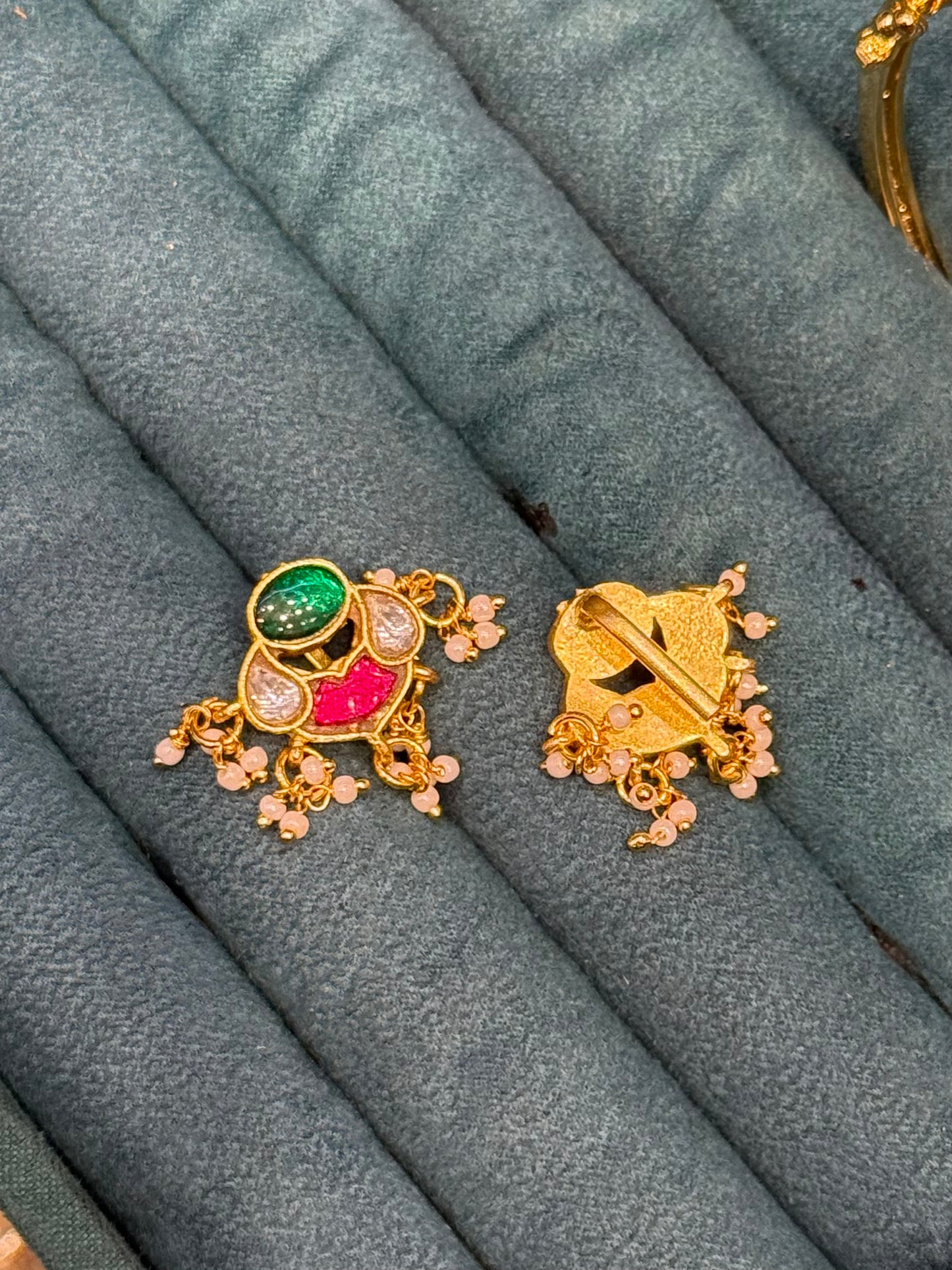 Jadau kundan green beans Bugadi