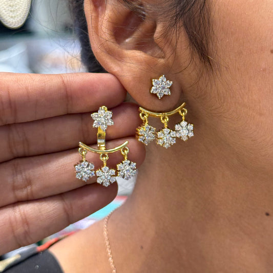 40469 2 in 1 diamond replica earrings