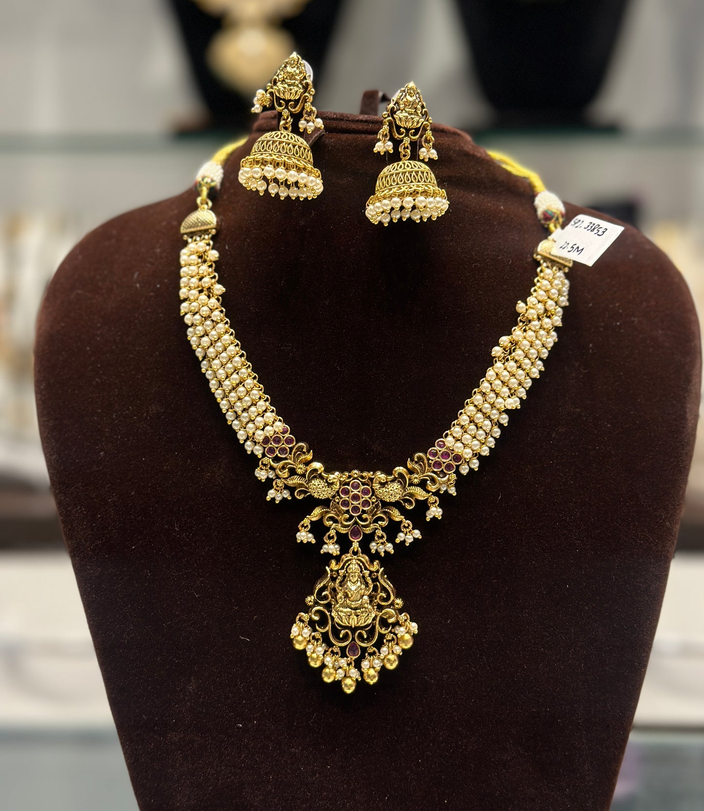 33853 laxmi necklace with pearls