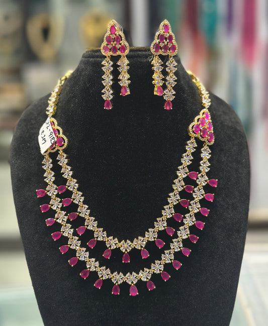 9183 2 layers gold polish necklace