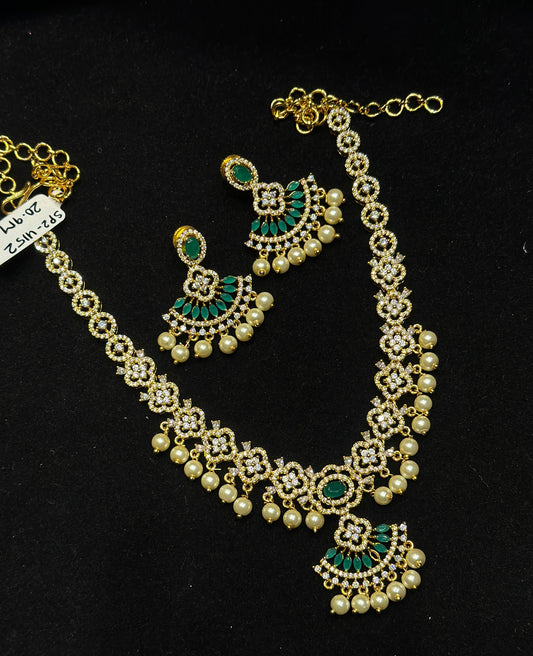 4152 Gold polish stone necklace