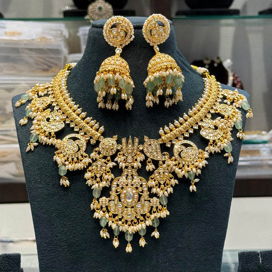 Nita Ambani replica necklace full white short with Russian beads