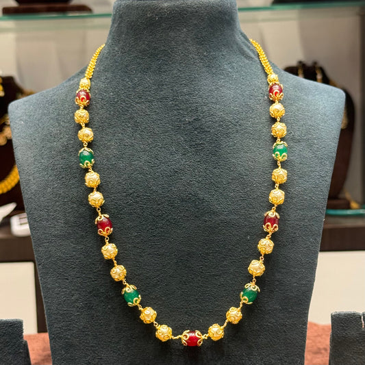 40378 Monalisa and Pearls Mala with Golden caps!