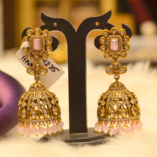 Victorian Jhumki Mint Pink color 24235