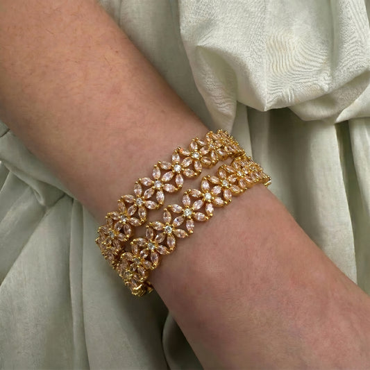 Gold polish star bangle