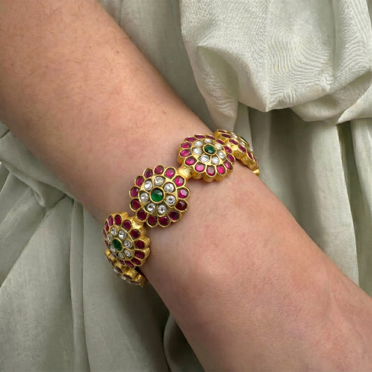 Handmade Jadau Single Bangle 2'4 Size