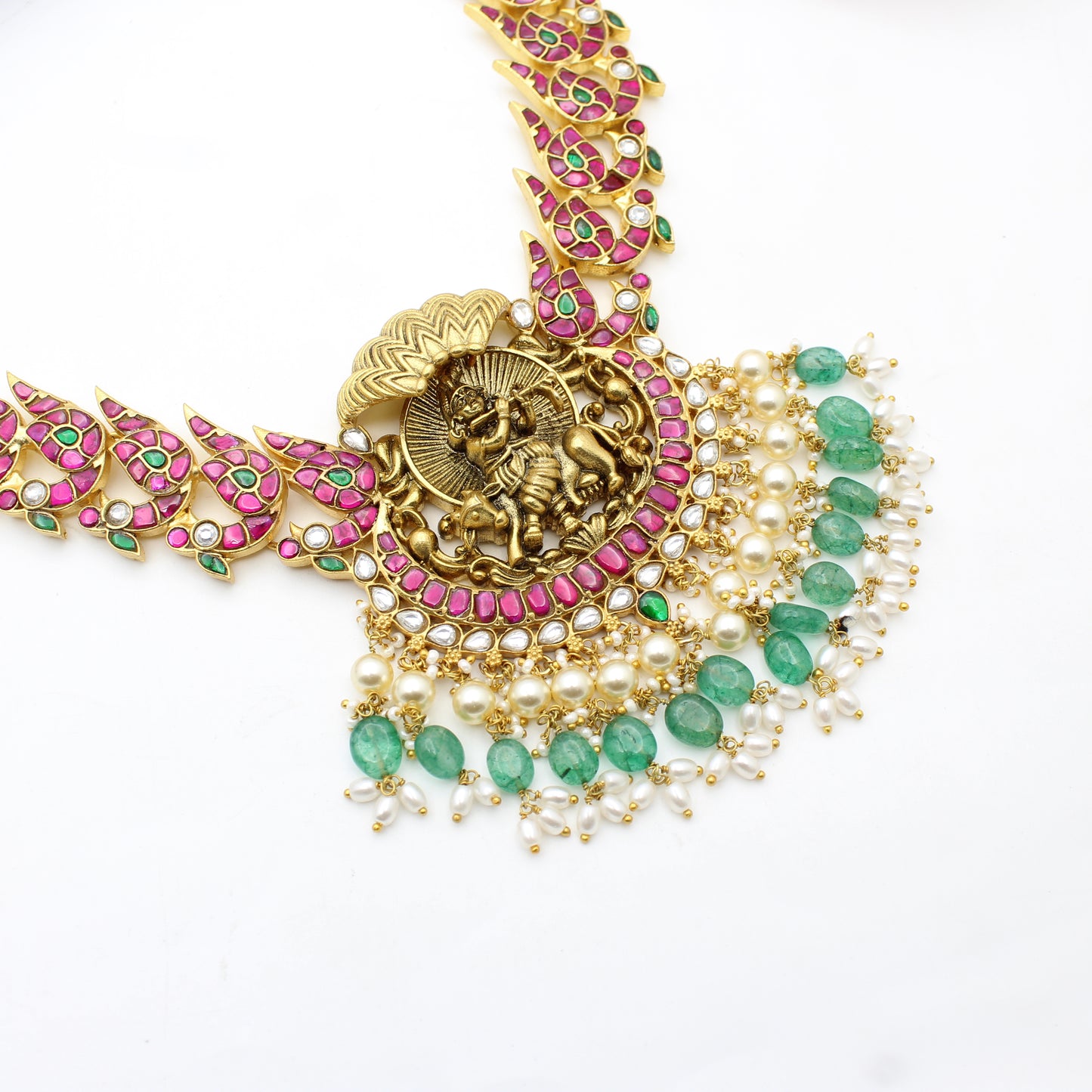 41560 Jadau Krishna Short Necklace
