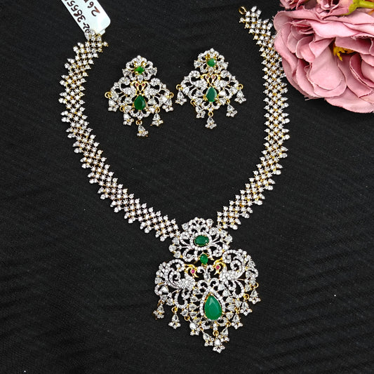 38554 Gj necklace with screwback earrings