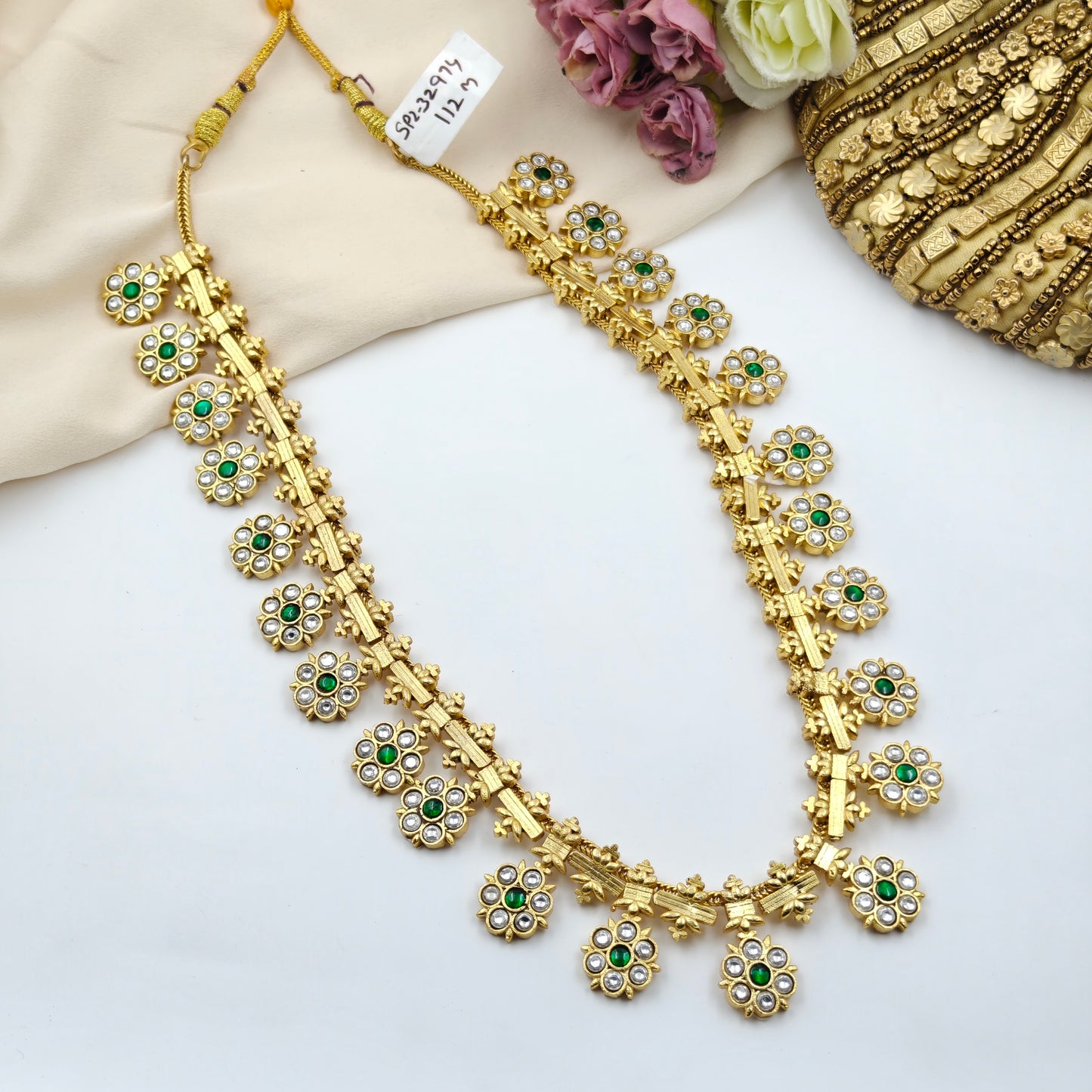 32974 Jadau bottumala long necklace