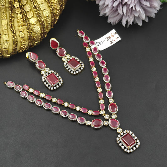 38610 GJ Ruby stone necklace