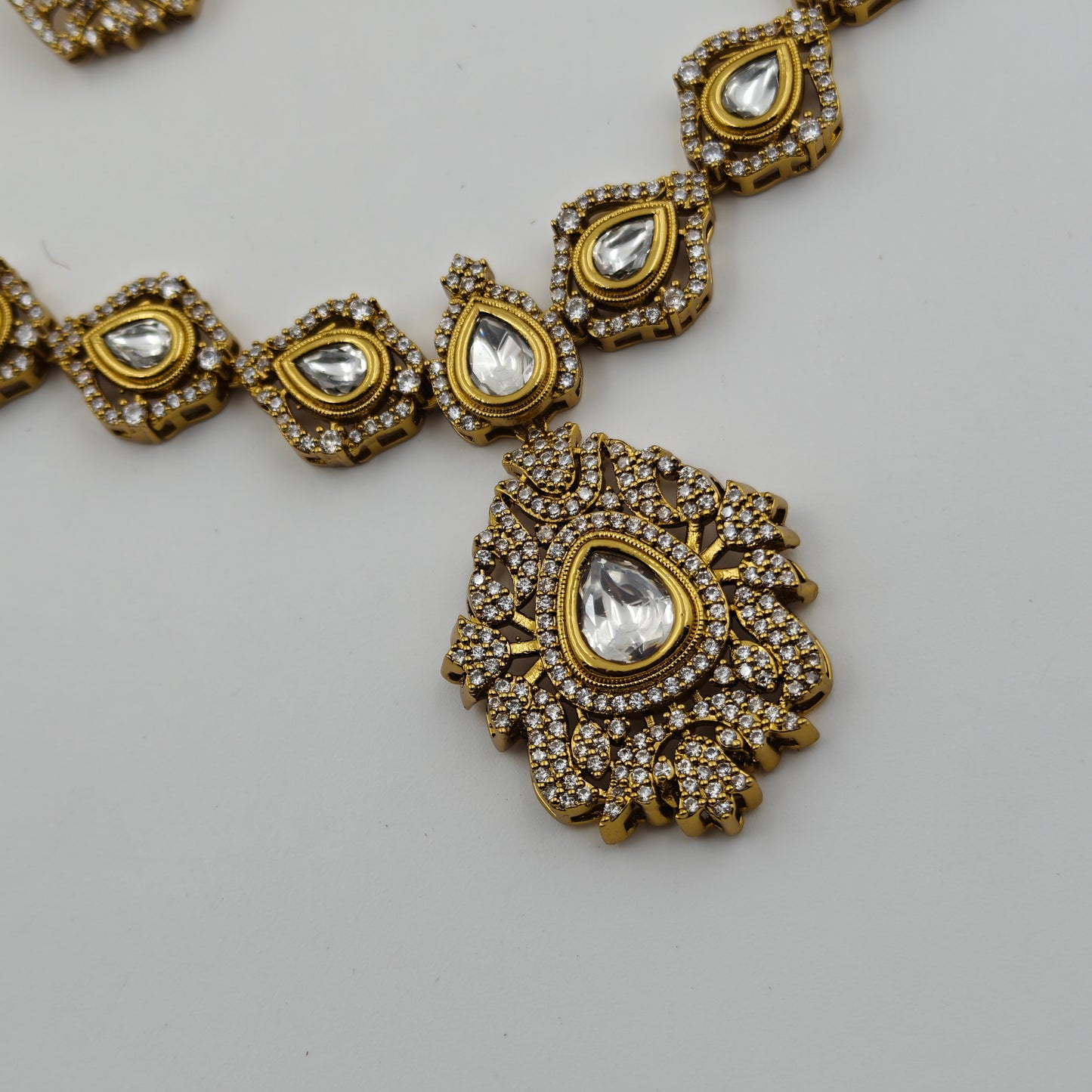 Victorian moissanite necklace with locket