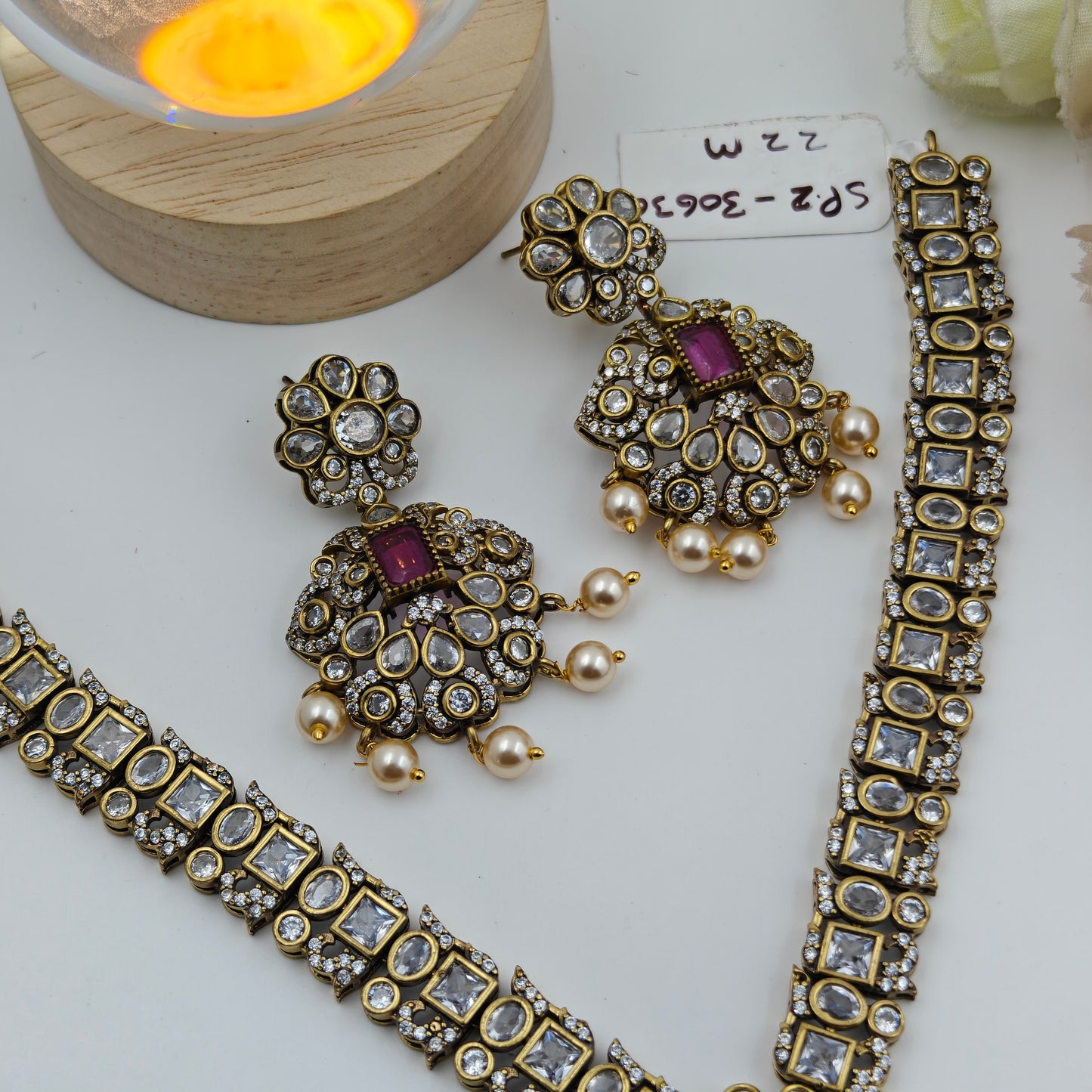 Victorian red stone necklace