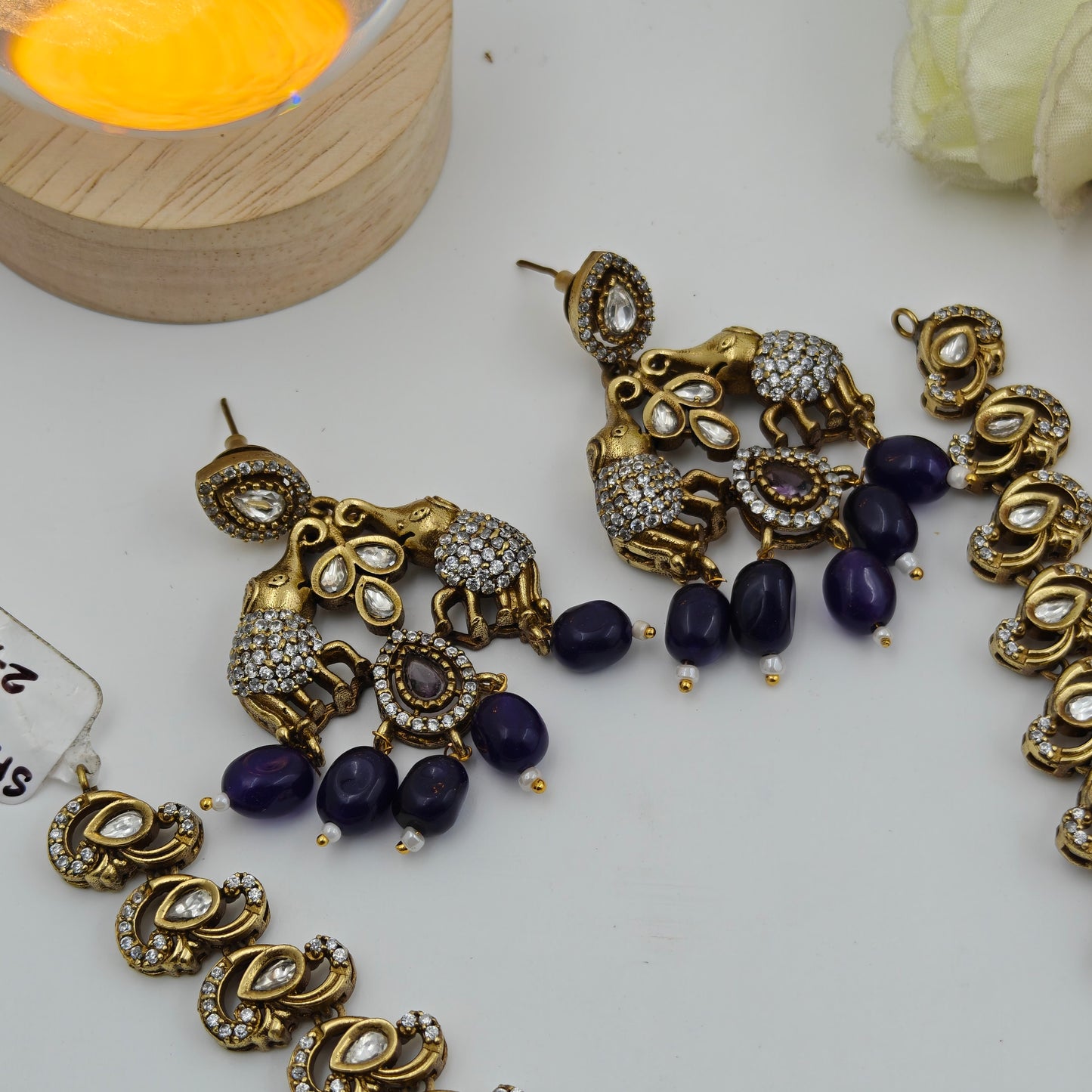 Victorian purple stone necklace
