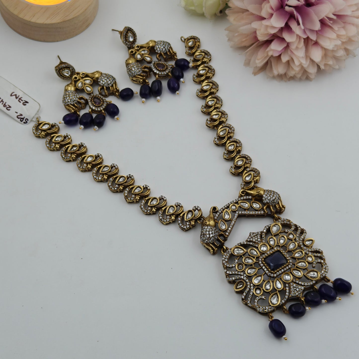 Victorian purple stone necklace