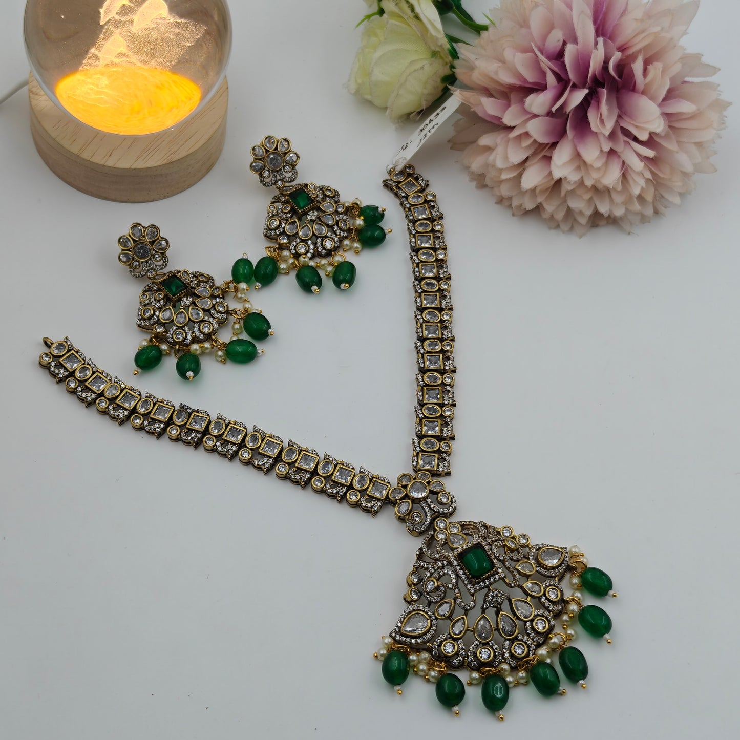 Victorian peacock necklace