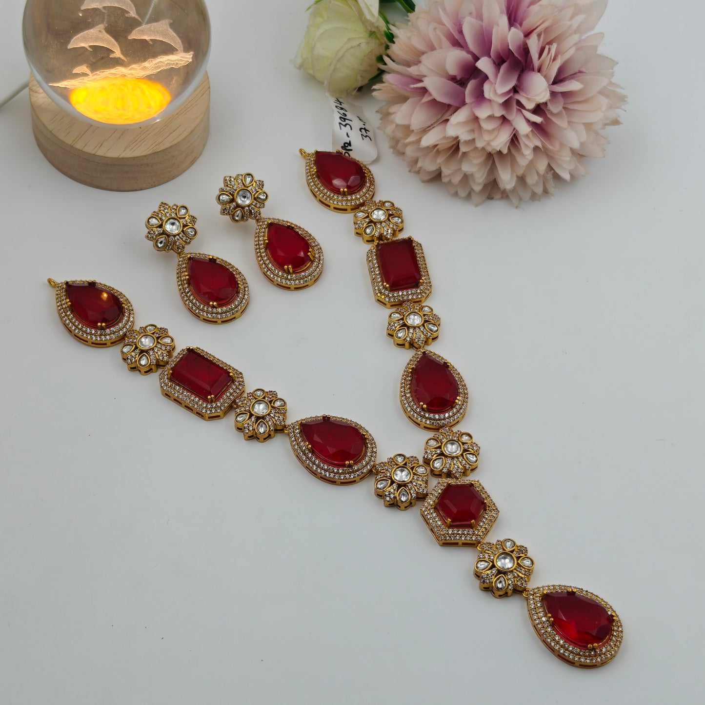 Victorian red stone necklace