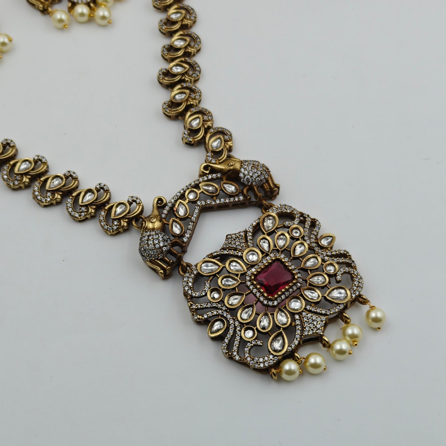 Victorian Necklace ruby elephant