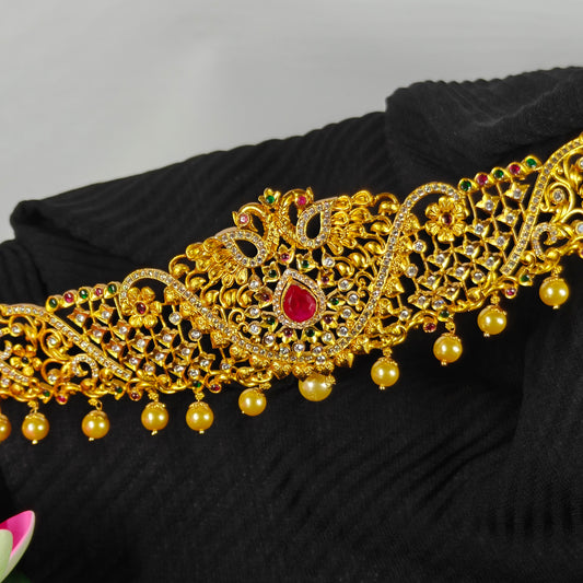 40114 Matte Peacock Vaddanam Red