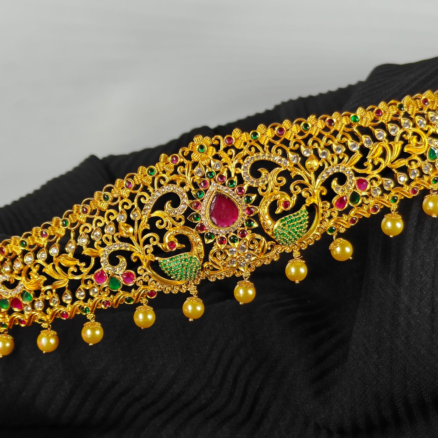 40097 Matte Double Peacock Multi Colour Vaddanam