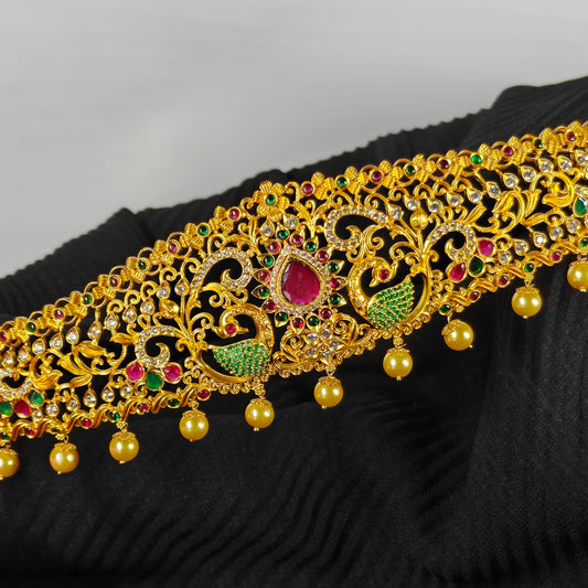 40097 Matte Double Peacock Multi Colour Vaddanam