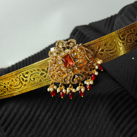 39824 Printed Belt With Red Locket