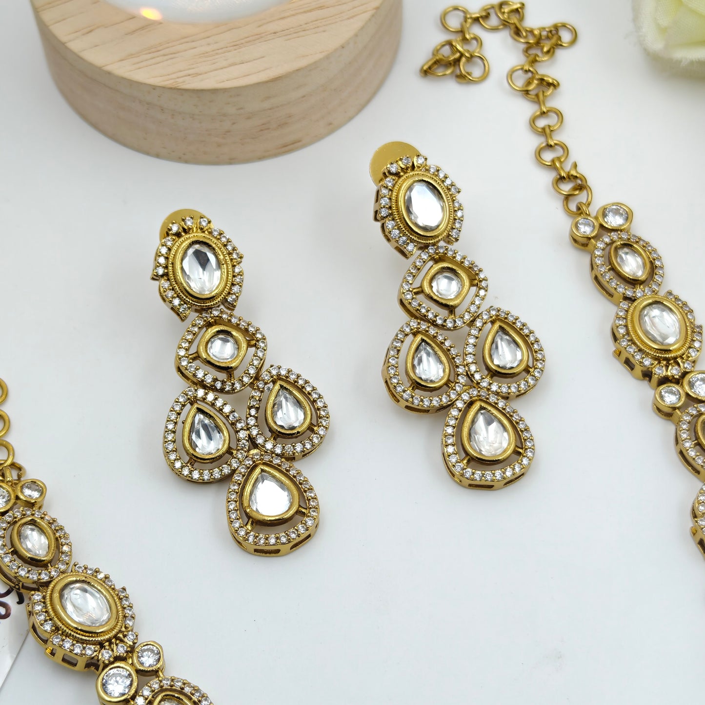 Victorian short moznite necklace