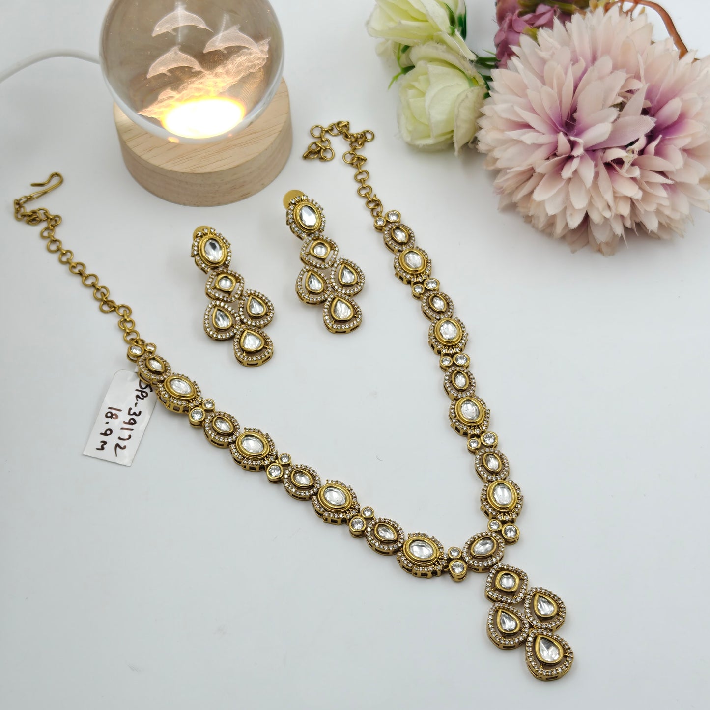 Victorian short moznite necklace