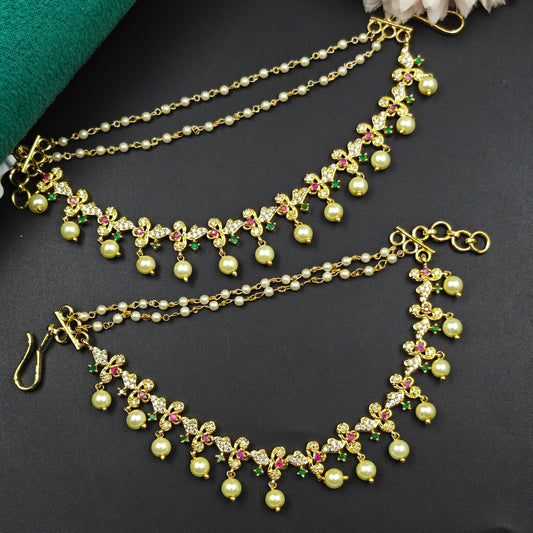 14339 GP 3 Lines Pearls Balls Champaswaralu