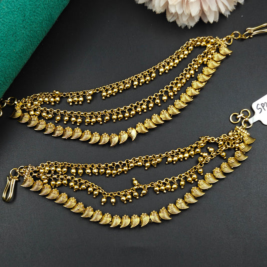 39598 Matte Mango Champaswaralu With Gold Balls