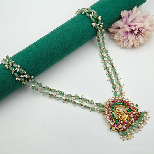 37704 2 lines russian beads with locket