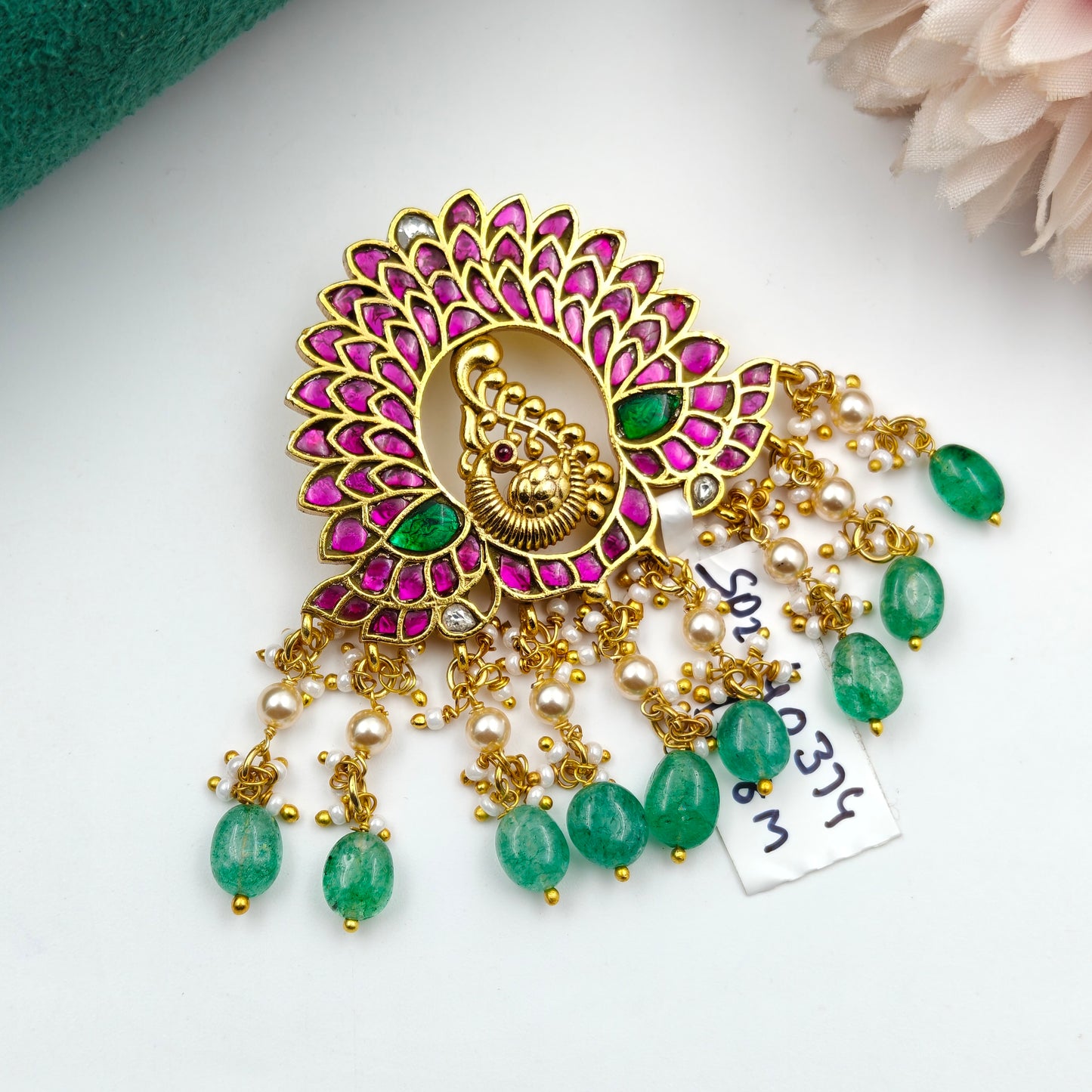 40374 Jadau Peacock Pendent