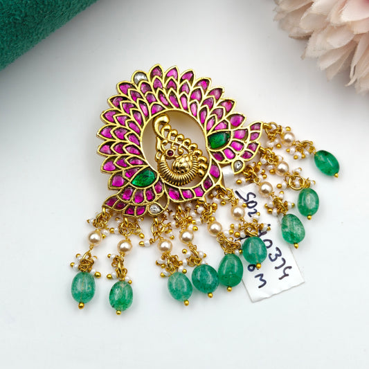 40374 Jadau Peacock Pendent