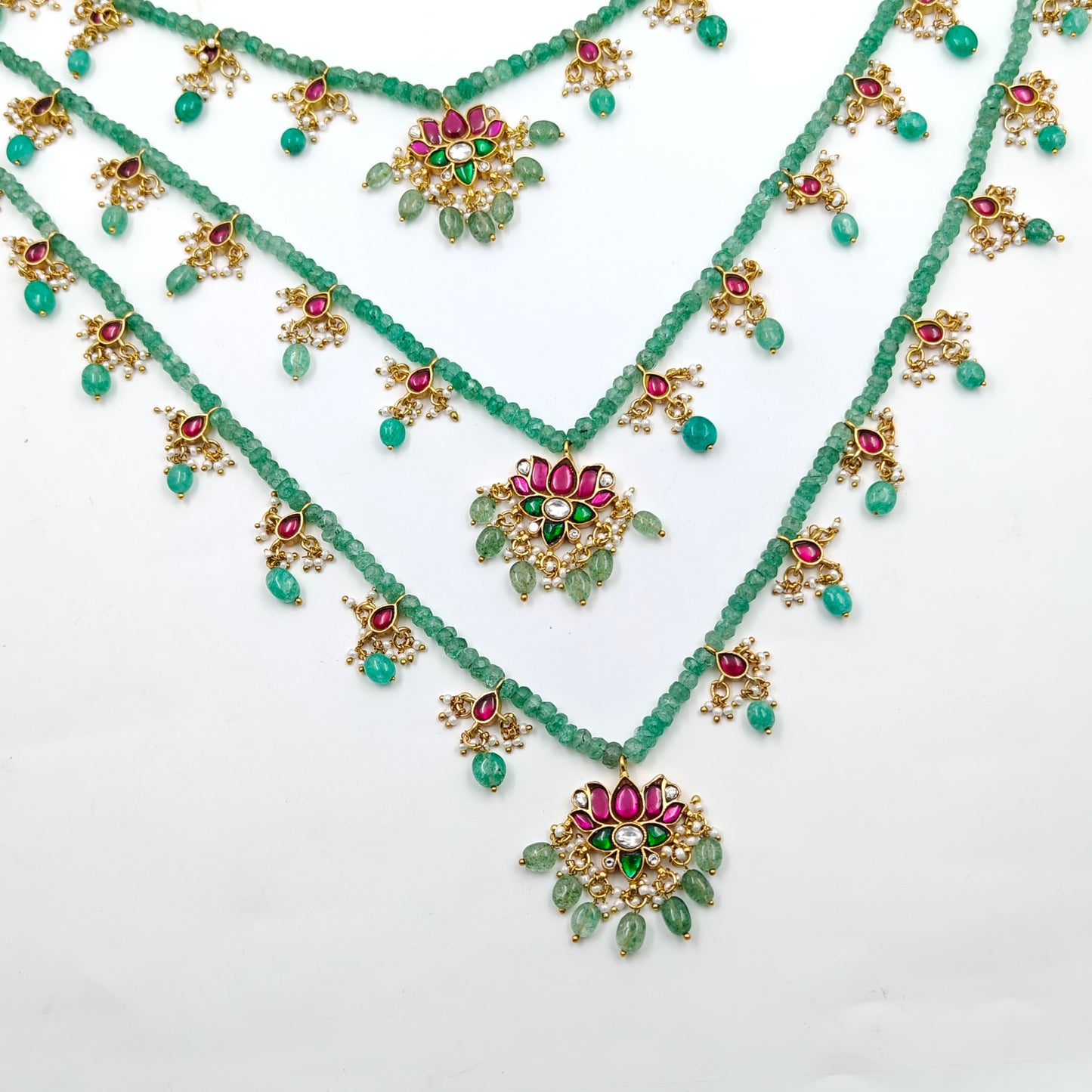 40365 : 3 Layers Jadau Lotus Satlada