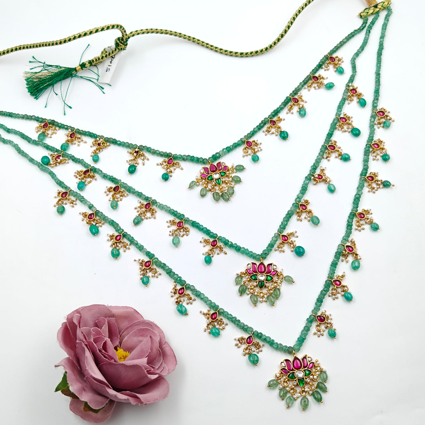 40365 : 3 Layers Jadau Lotus Satlada