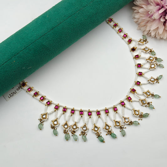 17551 Jadau Pota Necklace Set