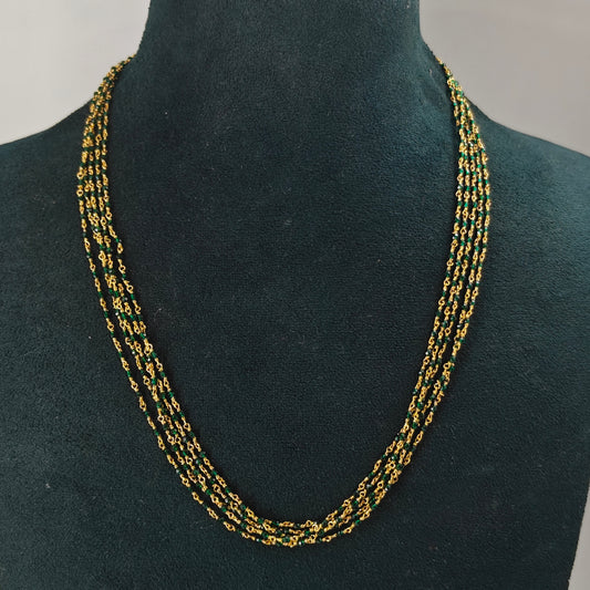 40424: 5 Lines Crystal Mala Green