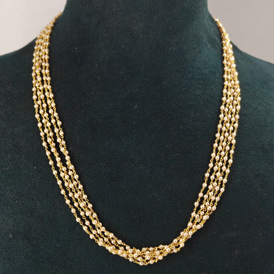 40425 : 5 Lines Crystal Mala White