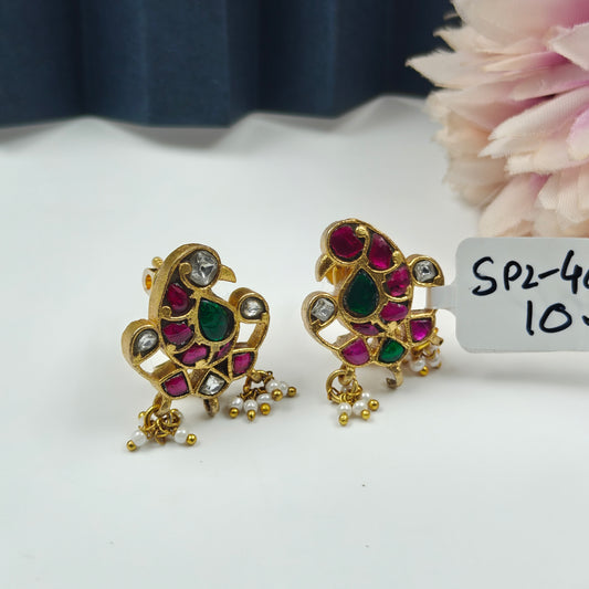 40523 Jadau Peacock Studs
