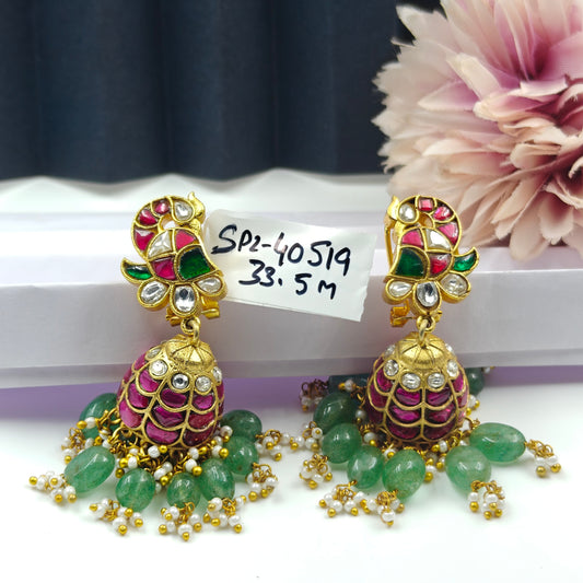 40519 Jadau Peacock Jhumki