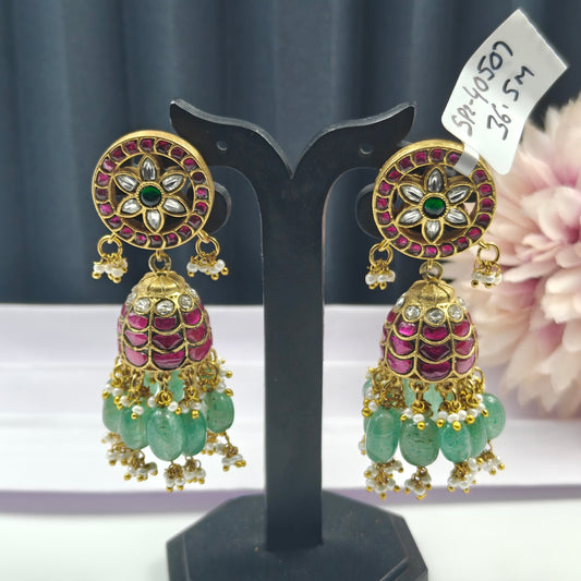 40507 Jadau Multi Flower Jhumki