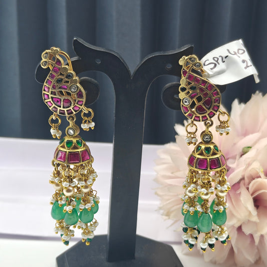 40498 Jadau Peacock Jhumki