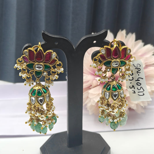 40517 Jadau Lotus Big Jhumki