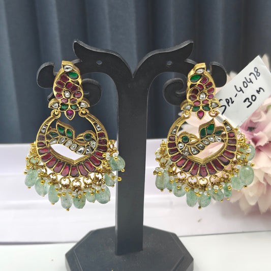 40478 Jadau Peacock Chand Bali