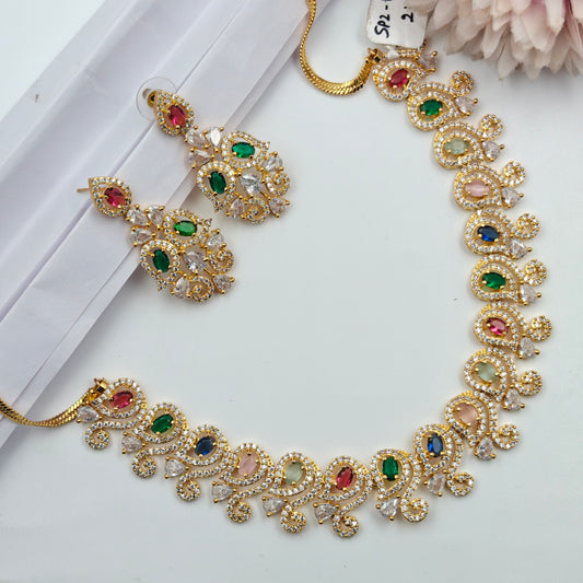 13389 GP Fancy Peacock Necklace Multi