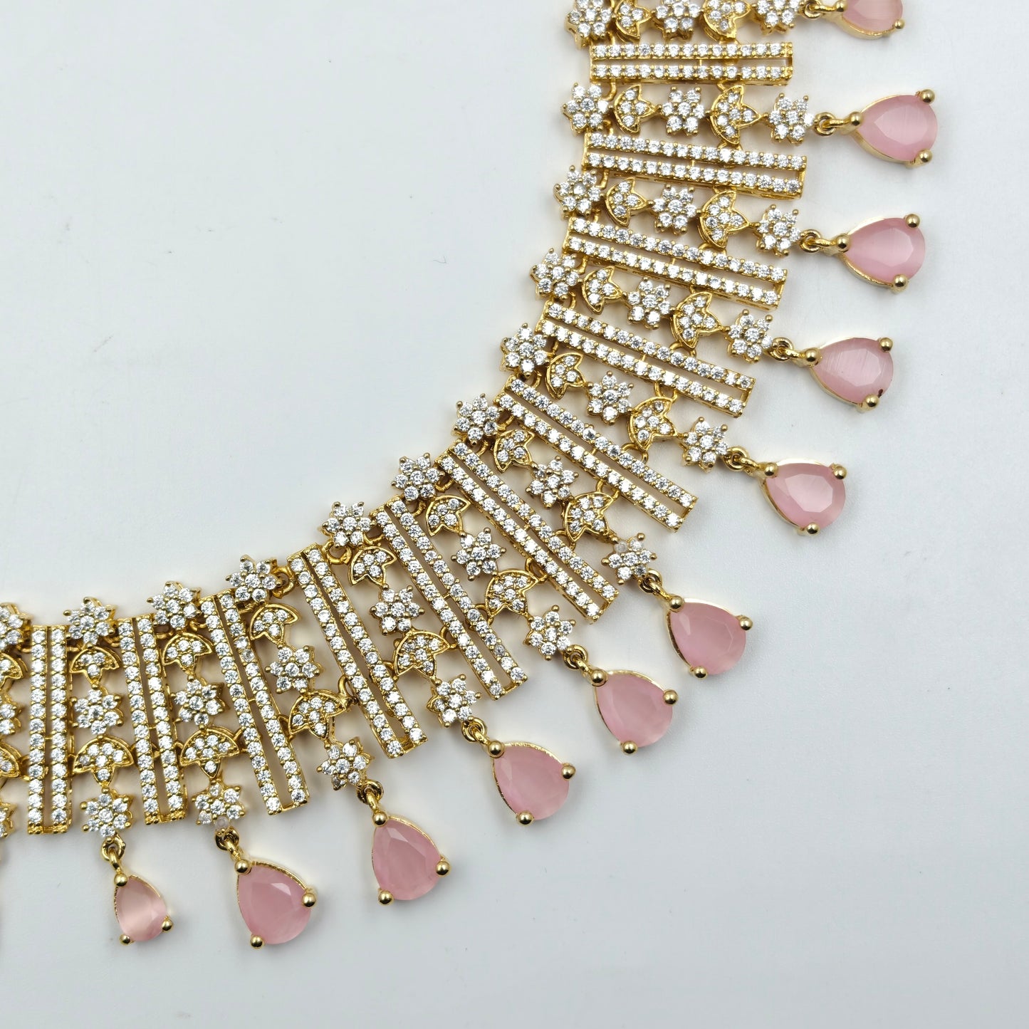 9116/9121 / 9122 cz baby pink short necklace