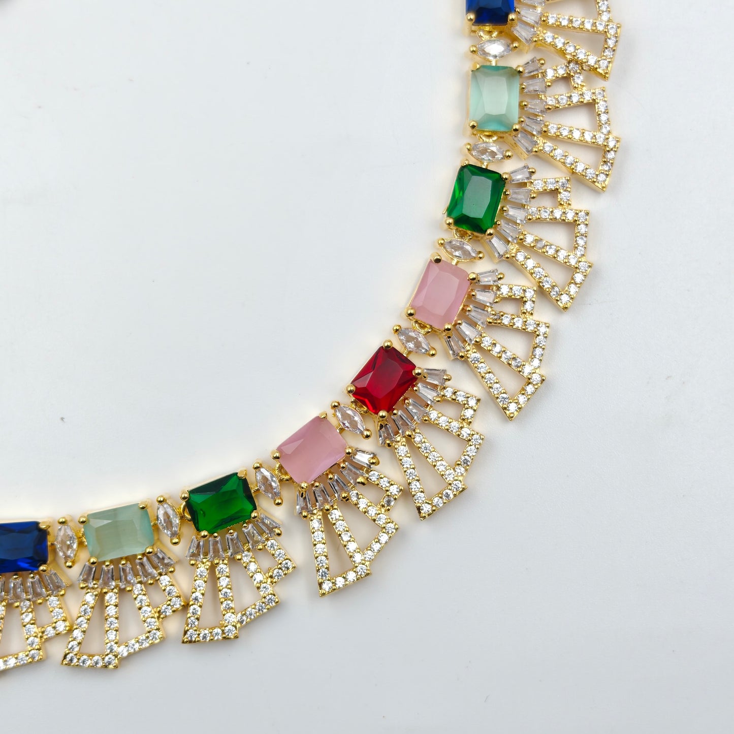 16162 GP 1 Line Necklace Set Multi