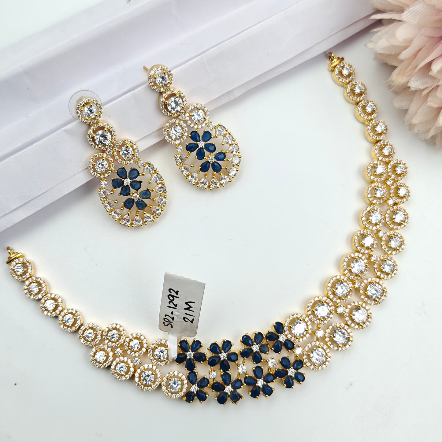 1292 GP AD Blue Stone Necklace