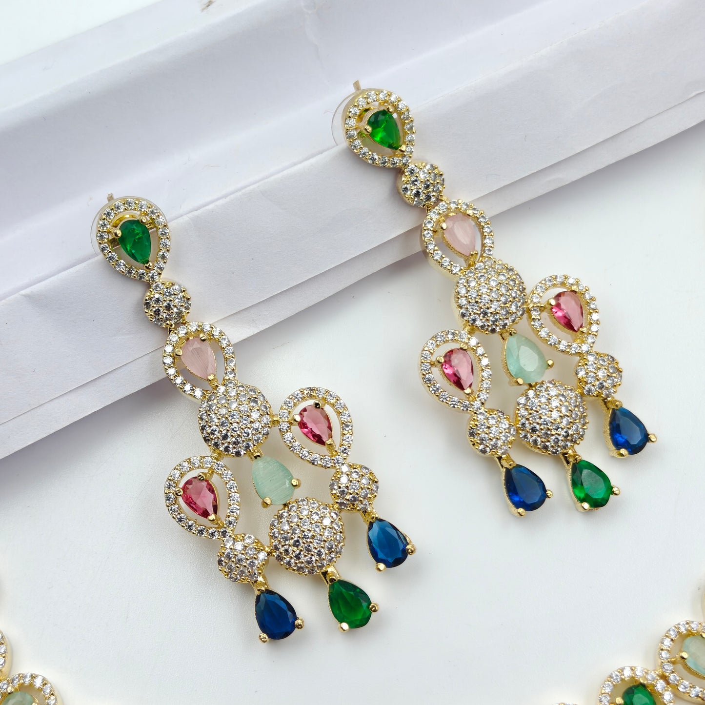 19377 Multi AD Stone Necklace